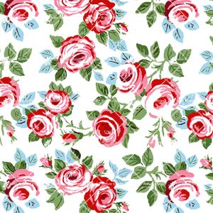Roses Turq Leaves F3008
