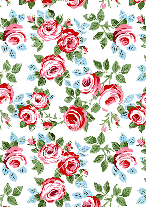 Roses Turq Leaves F3008
