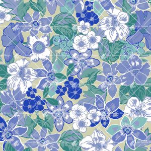 Blue Turqouise Floral F1046
