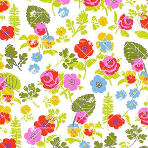 Scattered Flowers on White DITSY1208