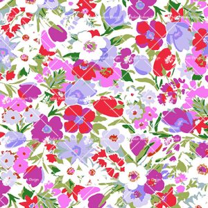 Allover Bright Loose Flowers DITSY458