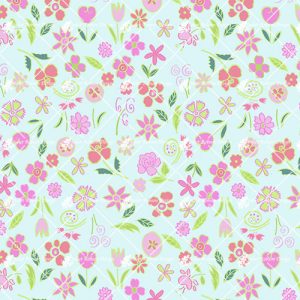 Flowers on Aqua DITSYPP26