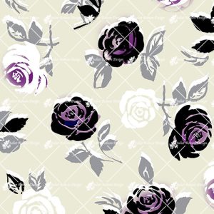 Maroon and White Roses on Cream F1285