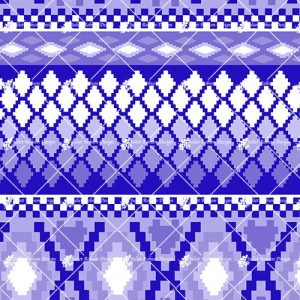 Geom Zig Zag Blue Stripe M1537