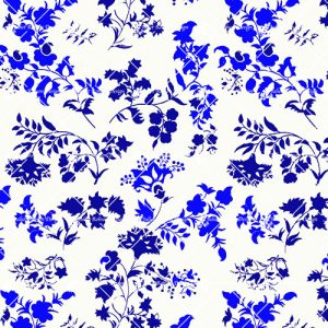 Blue Floral Trailing Sprigs D2387