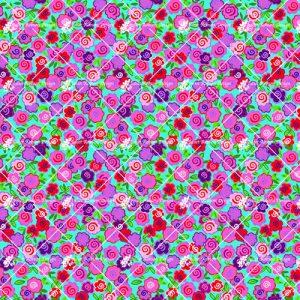 Bright flowers on turquoise D38