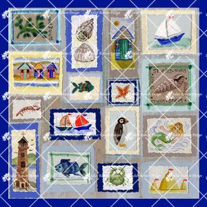 Mermaid, huts, boats CARD122