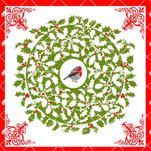 Robin in Holly Scrol CARDC185