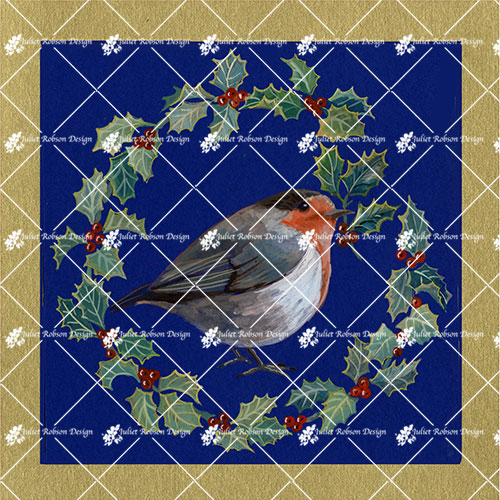 Robin and Wreath CARDC180