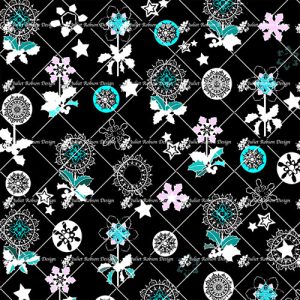 Xmas Motifs on Black CARDC173