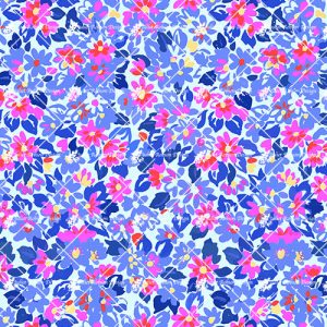 Blue Pink Ditsy D77