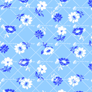 Three Colour Daisy On Blue D3046