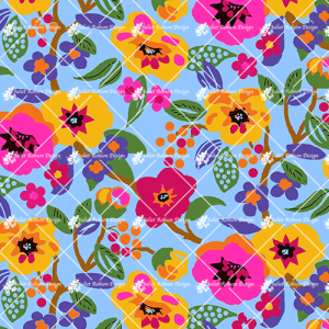 On Blue-Flat Floral Trail Cop F3000