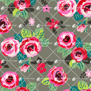 Retro Roses on Brown F3050