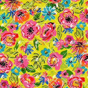 Loose Floral on Yellow F2272