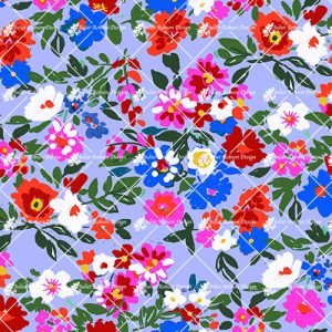 Bright Ditsy on Blue D2461