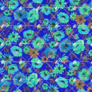 Bliss Floral on Blue D2460