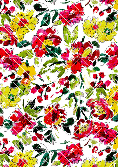 Loose Red Yellow Flowers F2273