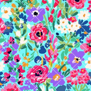Flower Meadow on Turquoise F2459