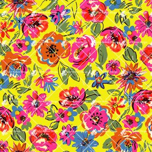 Loose Floral on Yellow F2460