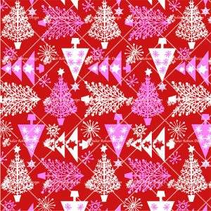 Red and Pink Christmas Trees CARD239