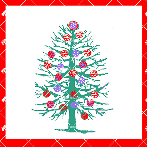 Xmas Trees and Baubles CARD230