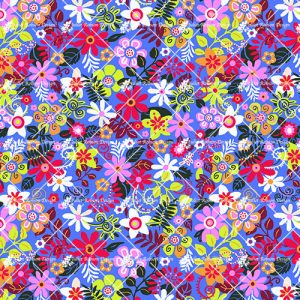 Bright Flower on Blue D2306