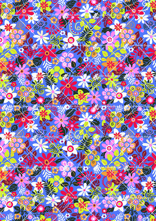 Bright Flower on Blue D2306