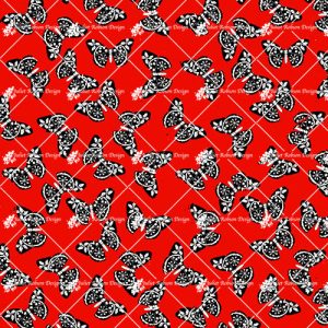 Butterflies on Red D2308