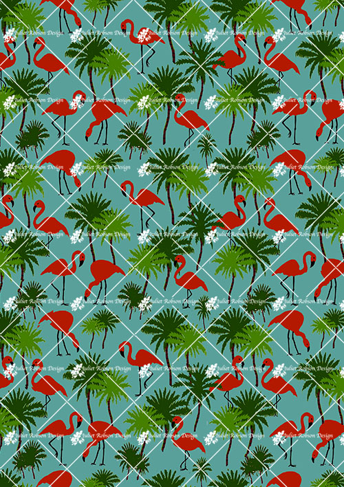 Palms and Flamingos D2296