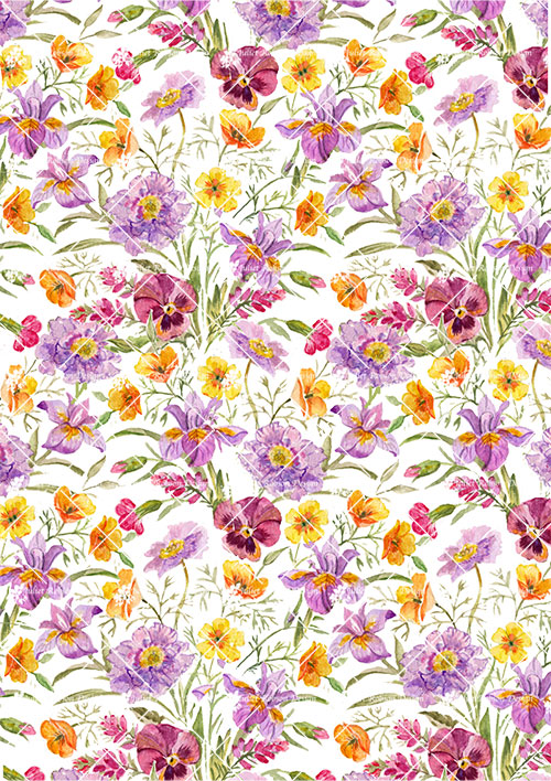 Pink and Yellow Flowers D1626