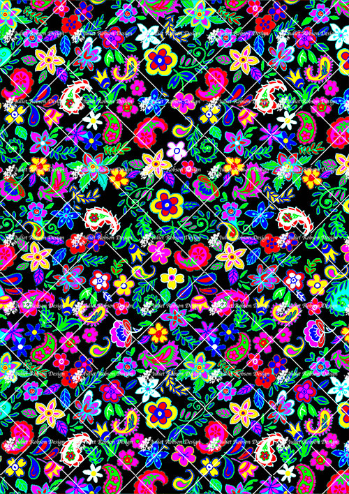 Mini Flowers and Paisley D643