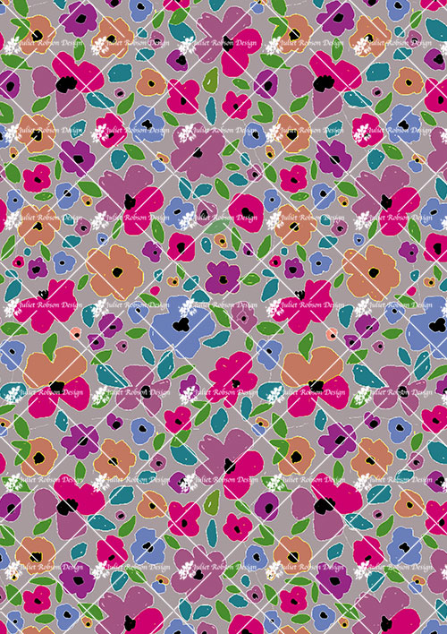 Flowers On Brown F2327