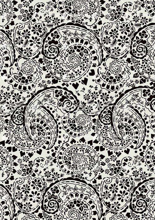 Black and White Paisley M1734