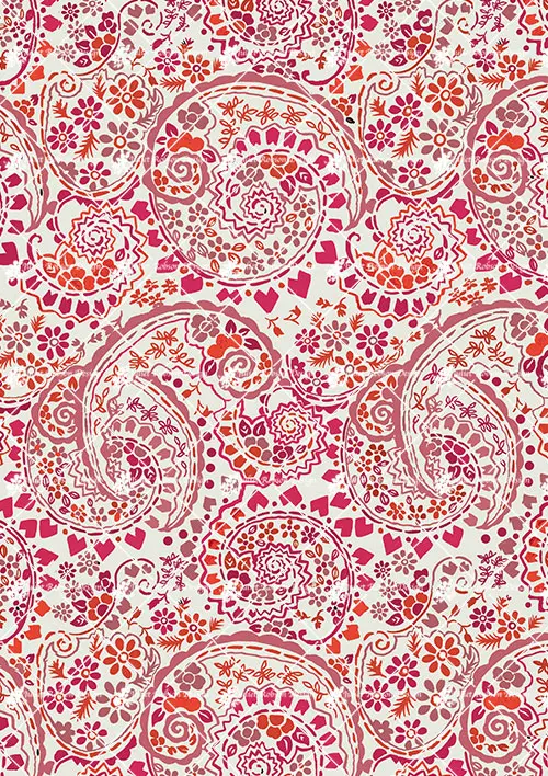 Pink Red Paisley M2325
